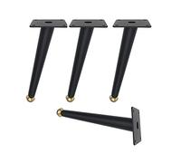 Lot de 4 pieds de meubles robustes et coniques en métal avec vis, pour canapé, chaise, commode (205 mm)
