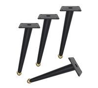 Lot de 4 pieds de meubles robustes et coniques en métal avec vis, pour canapé, chaise, commode (205 mm)