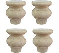 Lot de 4 pieds de meubles ronds en bois massif - Pour meubles - Pour commode - Taille : A