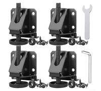 Lot de 4 pieds de nivellement réglables pour armoire, table, établi, niveleurs robustes avec écrous de verrouillage et vis, noir laminé à froid S