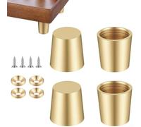 Lot de 4 pieds de planche à découper antidérapants en laiton doré pour boîte à bijoux avec vis et rondelles