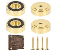Lot de 4 Pieds de Planche à découper en Laiton de 3 cm avec Patins antidérapants - Pieds de Planche à découper dorés avec Pieds en Caoutchouc de Silicone et vis pour Meubles, chaises, armoires