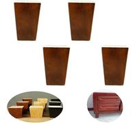 Lot de 4 pieds de rechange en fourrure de bois massif pour meuble TV, table de chevet, chaises - Facile à installer avec des vis - 12 cm - Marron