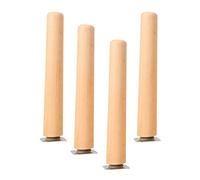 Lot de 4 pieds de rechange ronds en bois massif à angle droit pour tables, armoires, canapés et tables de salle à manger, 40 cm, pieds de support élégants en bois