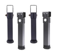 Lot de 4 Pieds de Sommier, Métal Support de Lit Pied de Meuble,Reglable Pied pour Meuble Robuste Latte Centrale de Lit Pieds de Meubles Pieds à Visser sans Perçage (30cm(11.8in),Grey,3x3cm)