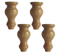Lot de 4 pieds de support en fourrure de bois, pieds de canapé en bois massif, pieds de table basse, pieds ronds en chêne, pour canapé/armoire/meuble TV, causeuse, commode, lit, chaise, tabouret (bois