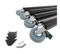 Lot de 4 pieds de table à roulettes Avec freins Couleurs variées 870 x ø 60 mm - noir