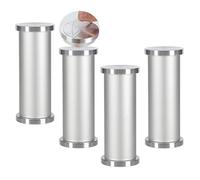 Lot de 4 pieds de table auto-adhésifs réglables en aluminium pour tables en verre, hauteur 25 cm, finition aluminium élégante