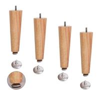 Lot de 4 pieds de table basse réglables en bois coniques pour armoire, table de salle à manger, table de chevet, meuble TV, causeuse, commode, lit - Boulon M8