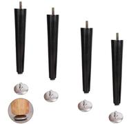 Lot de 4 pieds de table basse réglables en bois coniques pour canapé, armoire, table de chevet, meuble TV, causeuse, commode, boulon M8 réglable en hauteur