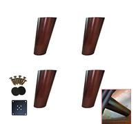 Lot de 4 Pieds de Table Coniques obliques, Pieds de Meubles en chêne, Pieds de Banc, Pieds en Bois, pour canapé/Armoire/Commode/Table Basse, Pieds de Rechange Couleur Noyer (12 cm/4,7 po)