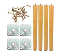 Lot de 4 pieds de table de rechange en bois de 60 cm - Facile à installer pour chaise de bureau, canapé, armoire - Quincaillerie en bois durable pour la mise à niveau des meubles