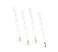 Lot de 4 pieds de table de salle à manger industriels réglables pour meubles, tables centrales, bancs, chaises et commodes, 60 cm de hauteur, finition blanche moderne