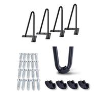 Lot de 4 pieds de table en épingle à cheveux en métal noir à 2 tiges pour table basse, banc, chaise, armoire, table de chevet, placard, canapé café (60 cm)