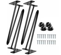 Lot de 4 pieds de table en fer de 45,7 cm - Pieds en fourrure métallique robuste pour tables basses, tables de chevet, armoires, meubles TV - Design à 3 piliers pour une meilleure stabilité de la