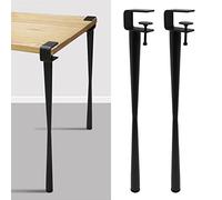 Lot de 4 pieds de table en métal amovibles en fer pour table basse et console à faire soi-même, pieds de bureau en forme de F, sans perforation, pour protéger le bureau, 71 cm, noir