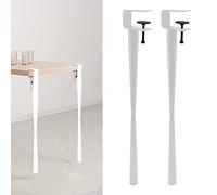 Lot de 4 pieds de table en métal amovibles en forme de F pour table basse, meubles et console de 76,2 cm, blanc, design sans perforation pour protéger le bureau