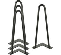 lot de 4 pieds de table Hairpin Legs en acier 2 entretoises 30cm