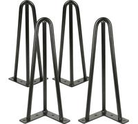 lot de 4 pieds de table Hairpin Legs en acier 3 entretoises 30cm