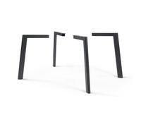 Lot de 4 pieds de table Hostang acier laqué 50 x 8 x 71 cm noir
