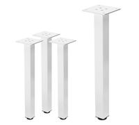 Lot de 4 pieds de table ML-Design H42 cm blanc brillant en acier profil carré 4x4 cm I-design