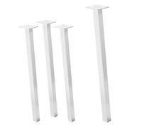 Lot de 4 pieds de table ML-Design H72 cm blanc brillant inclinés 96° en acier profil 4x4 cm design I