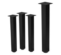 Lot de 4 pieds de table ML-Design H72 cm noir brillant en acier profil carré 8x8 cm I-design