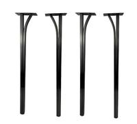 Lot de 4 pieds de table modernes en forme de L en métal noir pour décoration d'intérieur légère et luxueuse - Design élégant et durable pour n'importe quelle pièce