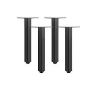 Lot de 4 pieds de table noirs industriels modernes du milieu du siècle avec vis de montage et protections de sol, hauteur de 15 cm, pour projets de bricolage