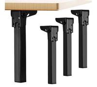 Lot de 4 Pieds de Table Pliables - Accessoires de Meubles en métal - Supports de Table Basse - pour la Maison, Le Bureau, l'atelier, Le Garage, Les foires, Les fêtes, Les Stations de Travail
