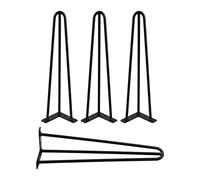 Lot de 4 pieds de table pliants en métal de 30,5 cm - Noir | Robuste, protection de sol, vis, meubles à faire soi-même, table basse, table à manger, table d'ordinateur portable