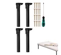 Lot de 4 pieds de table pliants pour ordinateur portable, cadre en acier robuste avec protection de sol en caoutchouc, support réglable en 4 pièces, idéal pour armoire, lit, canapé, placard, commode