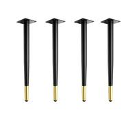 Lot de 4 pieds de table réglables de 4572 cm en métal pour table à manger, coiffeuse et chaises, design moderne noir et doré, pieds de meubles durables et élégants
