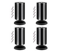 Lot de 4 pieds de table réglables en acier inoxydable, 20 cm et 12 cm, noir et blanc, parfaits pour les tables basses, les bureaux, les armoires, les meubles de salle de bain et de cuisine