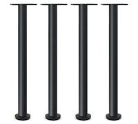 Lot de 4 pieds de table réglables en acier inoxydable 420 mm Design moderne durable Installation facile Parfait pour les projets de bricolage et armoires de salle de bain Noir