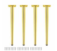 Lot de 4 pieds de table réglables en acier - Support de bureau moderne du milieu du siècle - 55,9 cm de hauteur - Pieds de meubles coniques pour bureau d'ordinateur - Design robuste et élégant