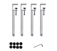 Lot de 4 pieds de table réglables en métal à clipser, design sans perçage pour café, salle à manger ou console, support en fer robuste pour une utilisation polyvalente