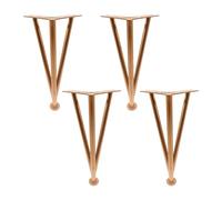 Lot de 4 pieds de table réglables en métal antidérapant avec protections de sol pour projets de bricolage, décoration d'intérieur moderne - Noir/doré/rouille/champagne - 30 cm