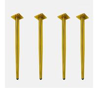 Lot de 4 pieds de table réglables en métal doré 4572 cm Design conique pour table de salle à manger, coiffeuse et meubles Support robuste et élégant pour la maison Dr