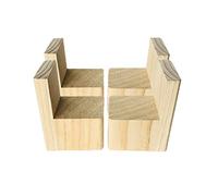 Lot de 4 pieds élévateurs en bois en forme de L (6 x 6 cm et 8 cm de hauteur) pour lit, bureau, table, meubles semi-fermés, hauteur des meubles