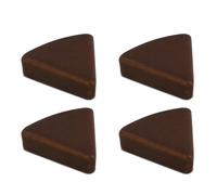 Lot de 4 pieds en céramique - Soucoupes triangulaires - 7 x 8 cm - Entretoises pour pots de fleurs, jardin, balcon, terrasse (marron brillant)