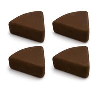 Lot de 4 pieds en céramique, triangulaires, 7 × 8 cm, entretoises pour pots de fleurs, jardin, balcon, terrasse (marron mat)