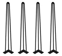 Lot de 4 pieds en épingle à cheveux robustes de 25,4 cm - Pieds de table modernes en métal pour meubles de bricolage, parfaits pour les tables basses, les bureaux et plus encore
