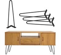 Lot de 4 pieds en épingles à cheveux Pieds de table en métal Noir 40,5 cm
