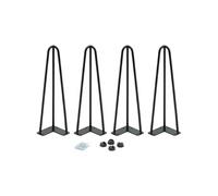 IDMarket – Lot de 4 pieds épingle pour table 40,5 cm Noir design industriel