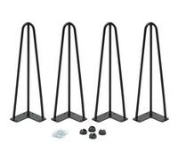 IDMarket – Lot de 4 pieds épingle pour table 40,5 cm Noir design industriel