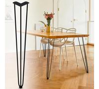 Lot De 4 Pieds Épingle 71 Cm Pour Table Design Industriel Noir