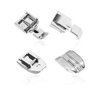 Lot de 4 pieds presseurs pour machine à coudre électrique domestique, accessoires de machine à coudre multifonctions, pied de fermeture éclair invisible, accessoires universels pour machine à coudre