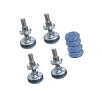 Lot de 4 pieds réglables en acier avec 4 pièces Blanc | Attaches en forme de T pour sécuriser les armoires, les tables et autres meubles multi-usages