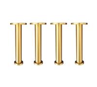Lot de 4 pieds réglables en laiton et fourrure de bois - 25 cm / 9.84in - Capacité de charge de 500 kg - Idéal pour les pieds de meubles et la décoration d'intérieur
